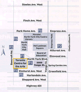 Toronto Centre for the Arts Map